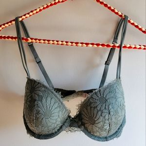Aerie 30 D Sage Green Flower Demi Bra